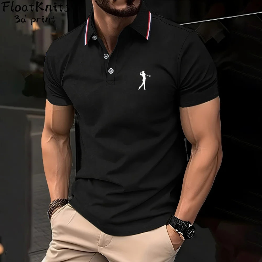 Fashion Minimalist Printed Mens Polo Shirts Short Sleeve Tee Men's Clothing Casual Simple T-Shirts for Men New in Tops & Tees