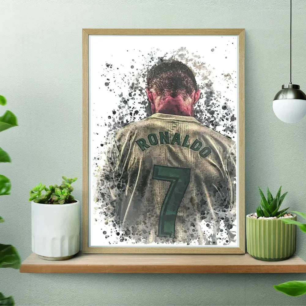 Portugal Super Football Star C-CR7 Poster Prints Motivational Quotes Canvas Painting Soccer Fans Room Decor No Frame