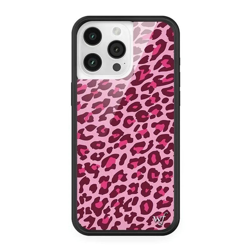 Wildflower strawberry Phone Case for iPhone 12 13 Pro 14 Pro 15 plus 16 promax Cover WF Leopard Print Cherry Cute Cartoon Cover