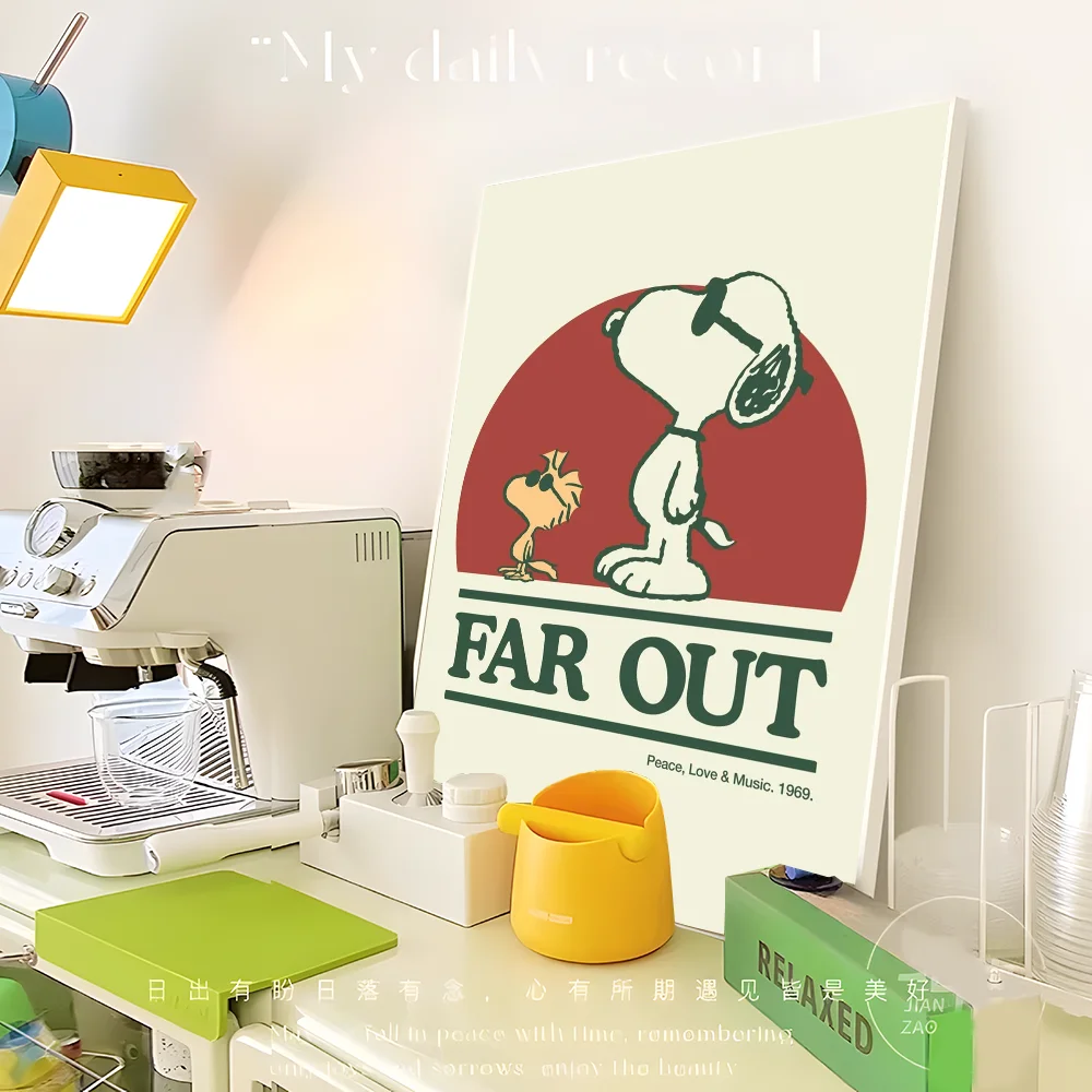 Kawaii Cartoon Comics S-Snoopy Poster Sticky HD Quality Wall Art Retro Posters for Home Kawaii Room Decor