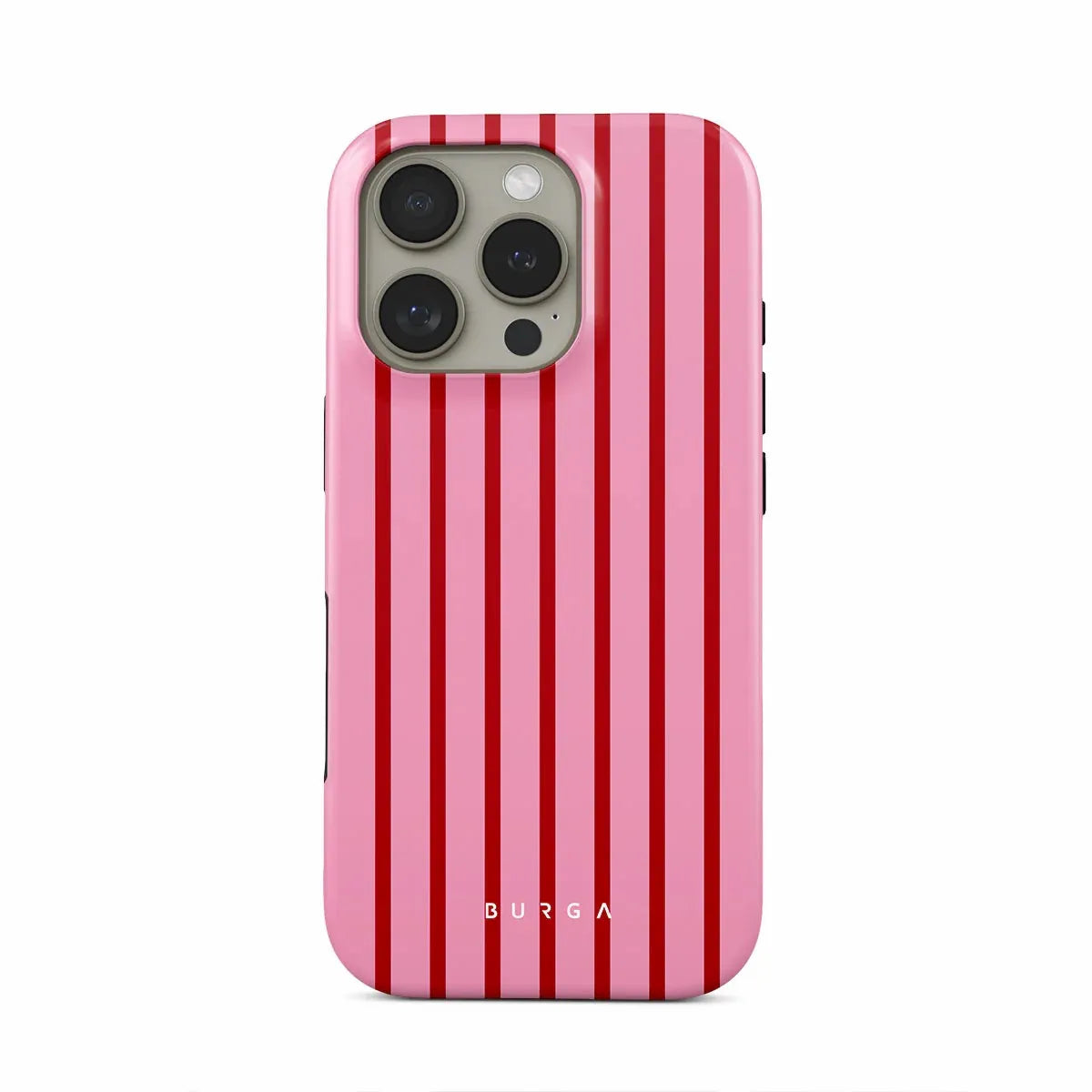 Rose Red Strip BURGA Phone Case for iPhone 16 15 14 13 12 11 X XS XR XSMAX 7 8 Pro Max Plus Luxury Double-layer Back Cover