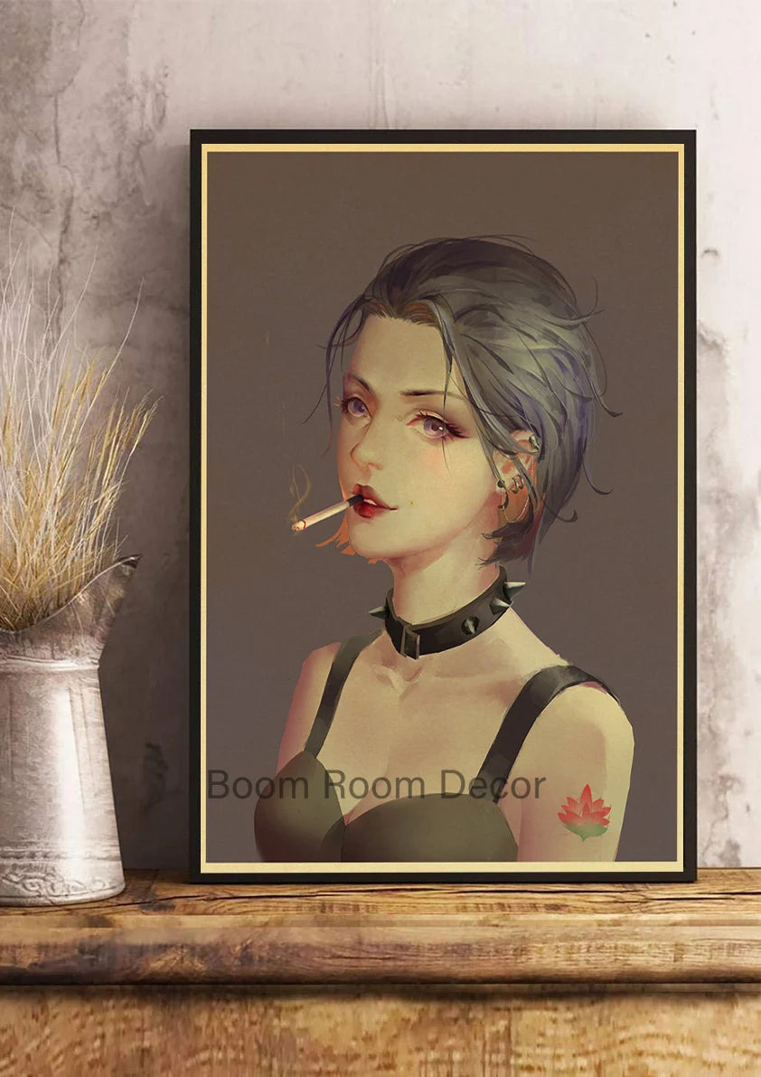 Hot Anime Posters NANA Retro Kraft Paper Sticker Poste 2021 Arrivals Bar Cafe Decor Nostalgia Gift Funny Prints Wall Paintings