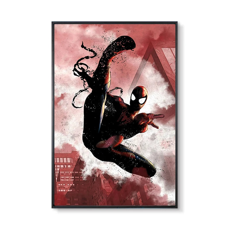 Marvel Super Hero Decorative Painting Anime Spider Man Art Poster Retro American Film Mural Home Childrens Room Wall Decor Print