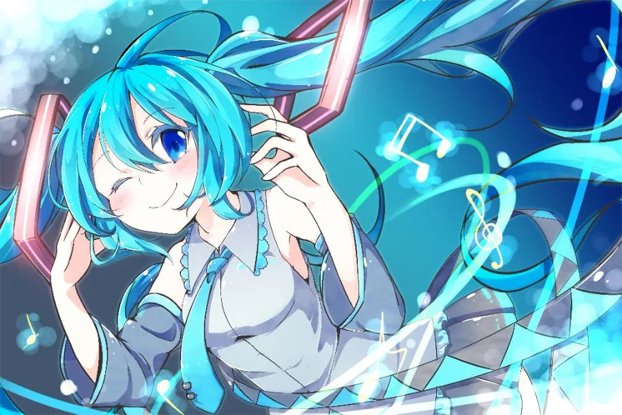 H-Hatsune Anime Miku-Poster Cartoon beautiful girl Anime Canvas Print Poster Poster Wall Art Decoration For Home Room Decoration