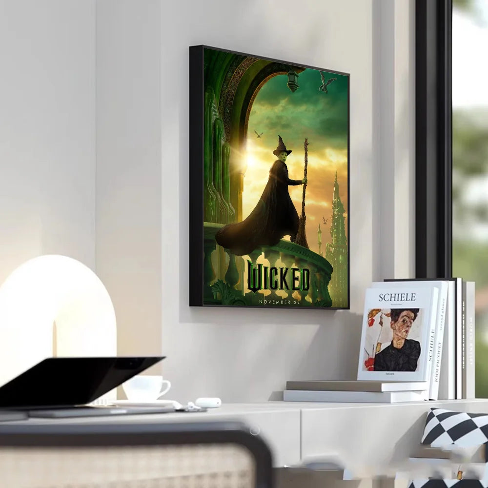 Movie W-Wicked 2024 Poster Poster HD art sticky wall waterproof home living room bedroom bar aesthetic decoration