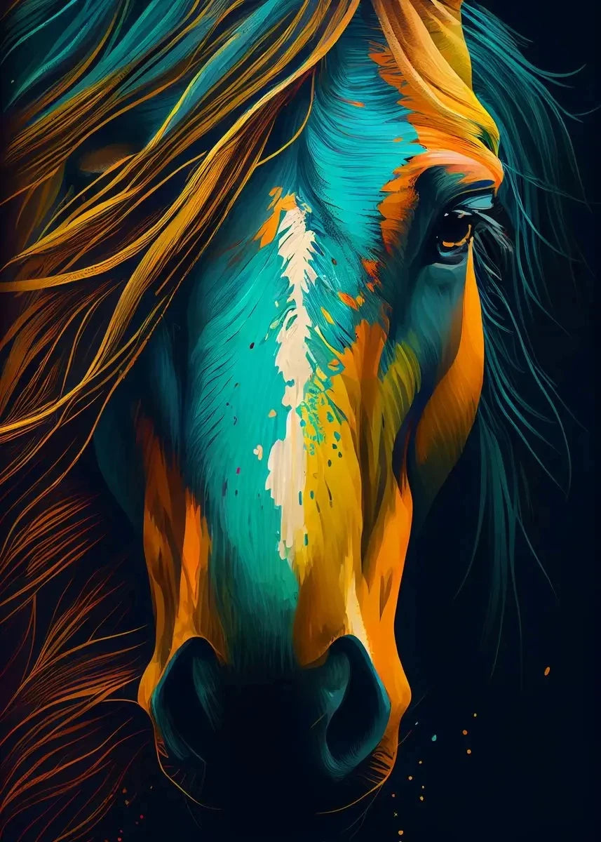 Classic Animal Running Horse Sunset Landscape Art Poster Canvas Painting Wall Prints Picture for Living Room Home Decor