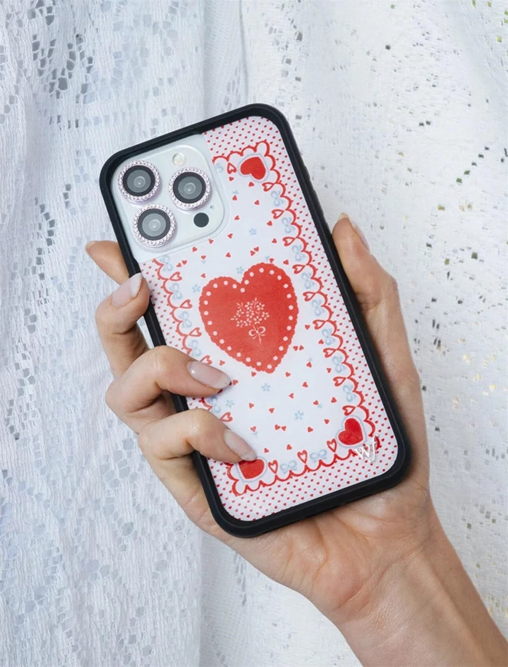 Wildflower strawberry Phone Case for iPhone 12 13 Pro 14 Pro 15 plus 16 promax Cover WF Leopard Print Cherry Cute Cartoon Cover
