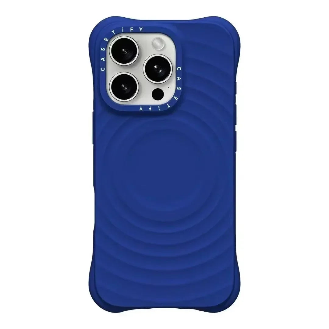 Ripple Silicone Engraved Letters Magnetic Phone Case Simple Stylish Anti-drop Protective Case for IPhone 16 Pro Max Accessories