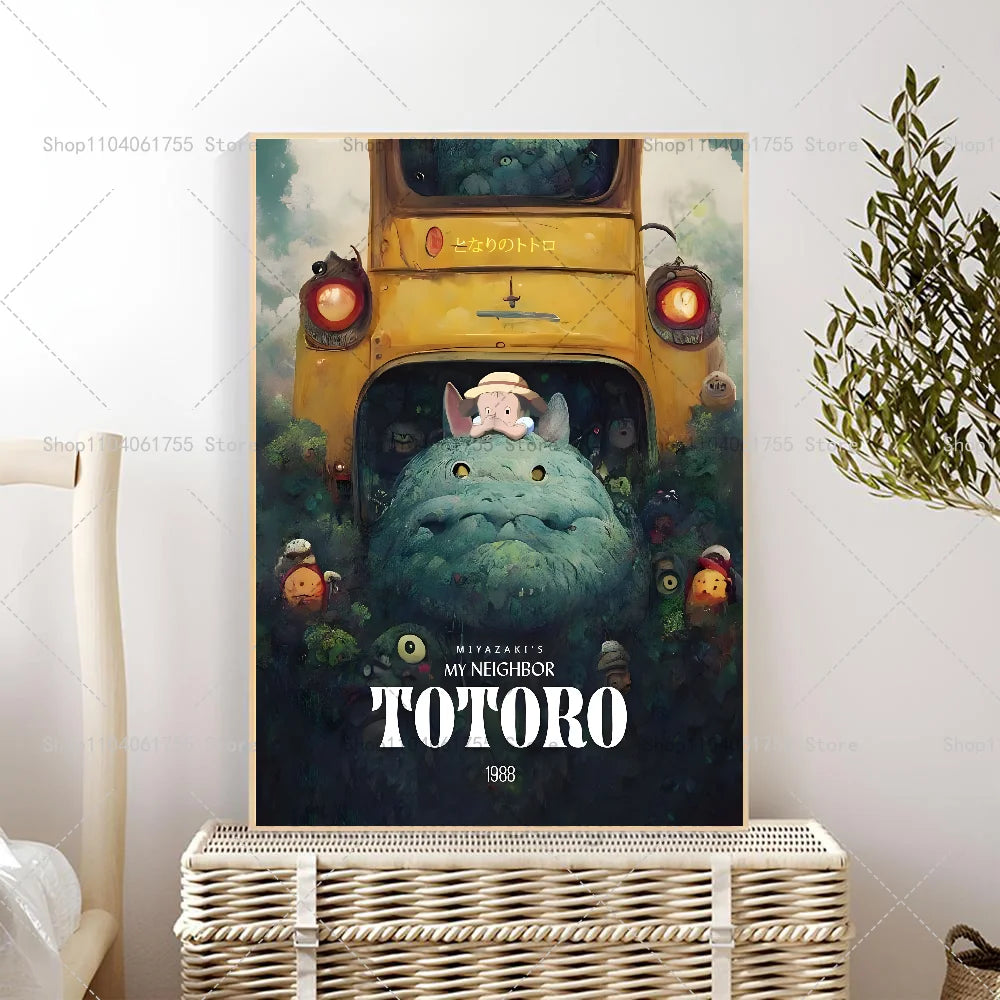 1PC Anime M-My N-Neighbor T-Totor Poster Self-adhesive Art Waterproof Paper Sticker Coffee House Bar Room Wall Decor