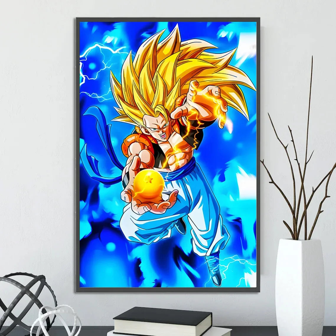 Dragon Ball Self-adhesive Poster Saiyan Goku Anime Wallpapr Figures Home Decoration Painting Pictures Wall Art Birthday Gift