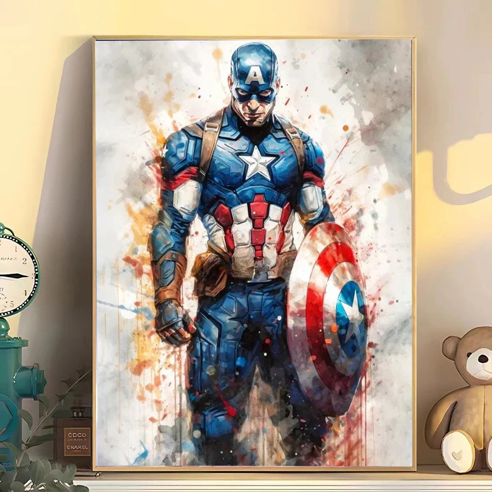 Marvel Movie Art Poster Spider Man Iron Man Deadpool Canvas Painting Classic Anime Character Mural Home Wall Decoration Gift