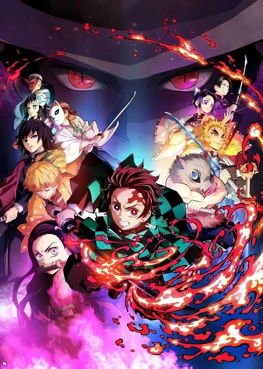 Classic Pop Anime Demon Slayer Kyojuro Rengoku Art Poster Canvas Painting Wall Prints Picture for Living Room Modern Home Decor