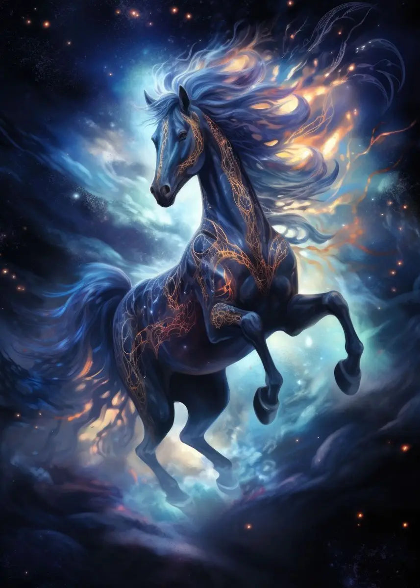 Fantasy Horses Poster Magic Natural Animals Fantasy Prints Canvas Painting Wall Art Pictures Home Living Room Modern Decoration