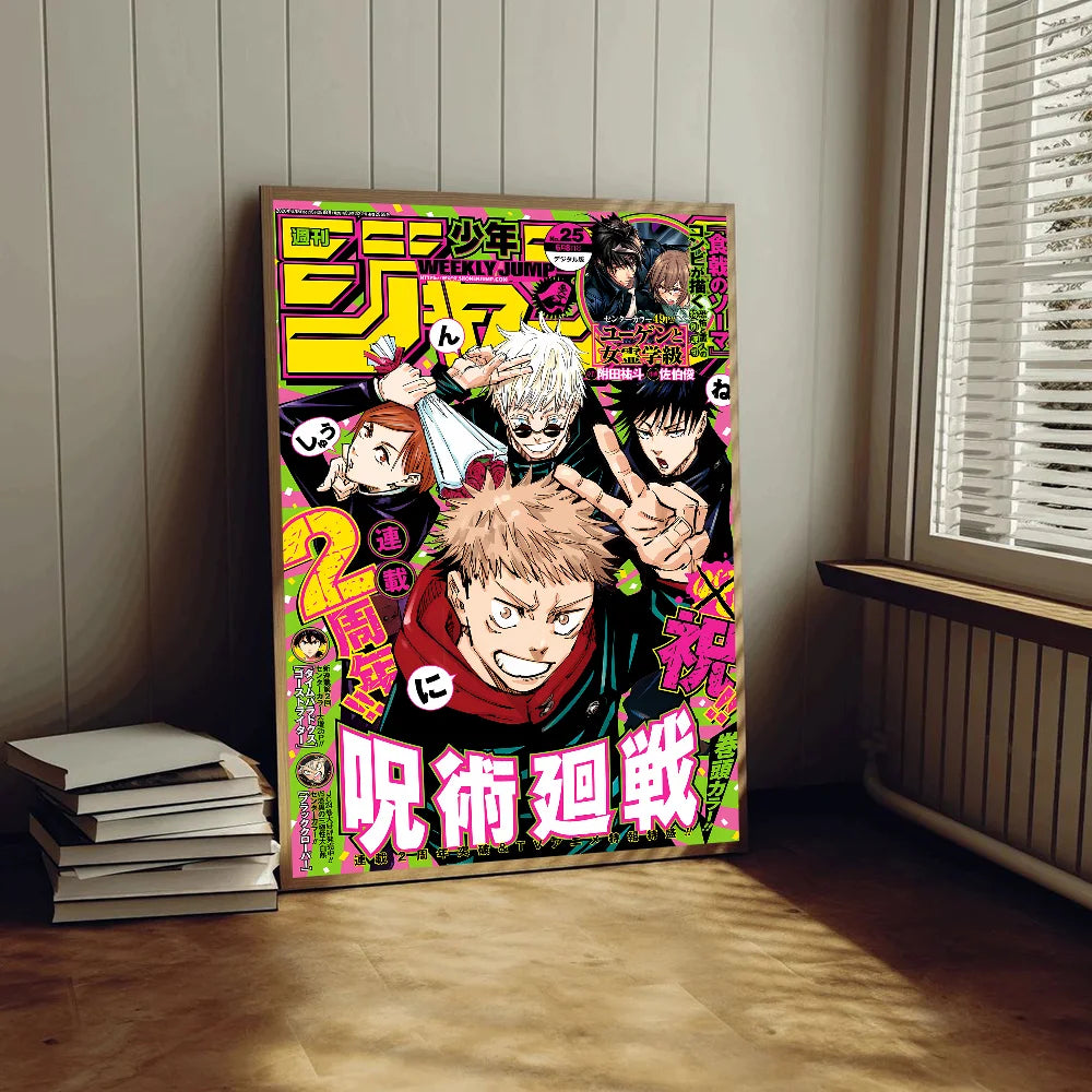 Jujutsu Kaisen Anime Anime Posters Sticky HD Quality Wall Art Retro Posters for Home Kawaii Room Decor