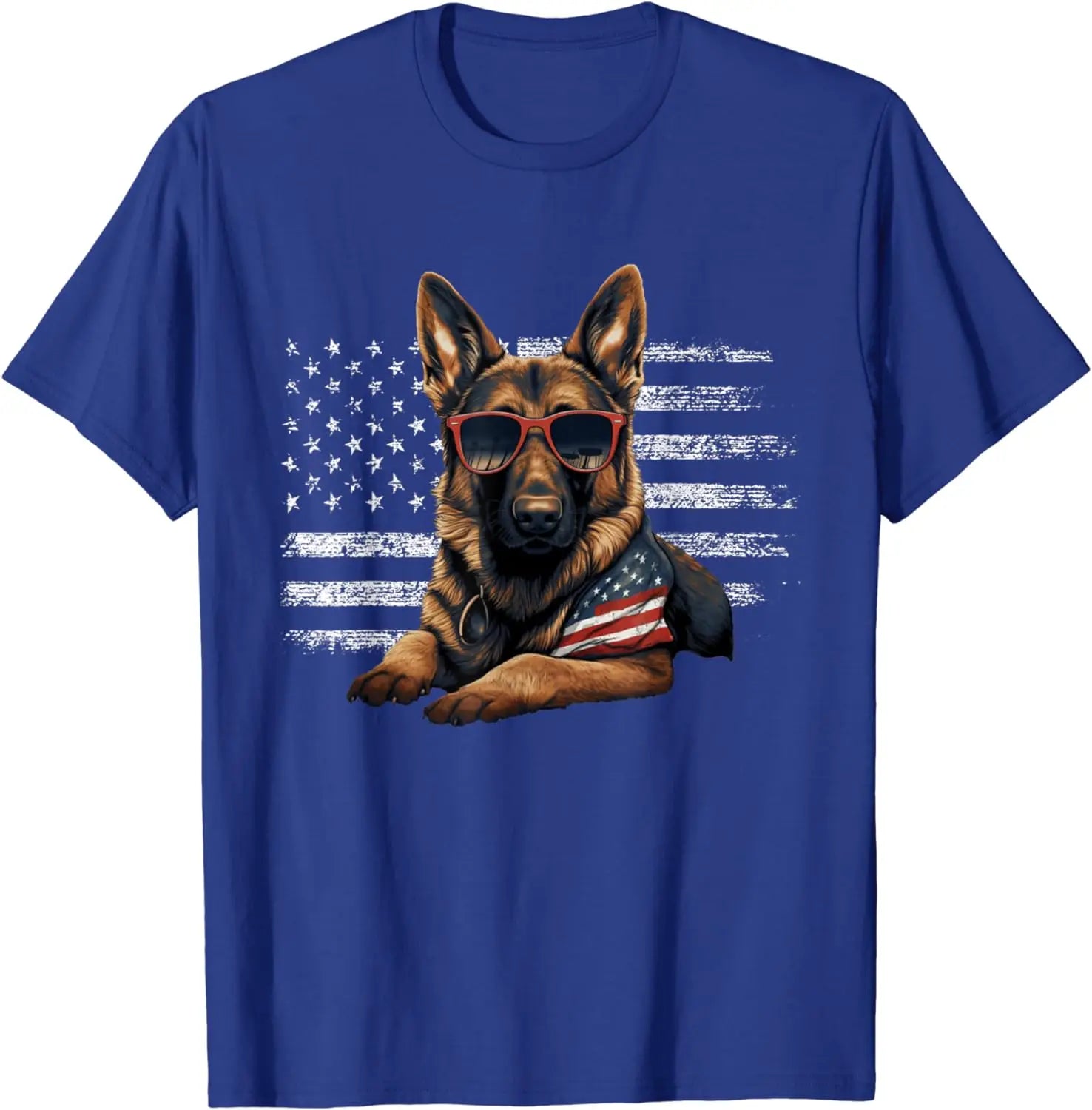 German Shepherd 4th Of July Shirt Men Women USA Flag T-Shirt