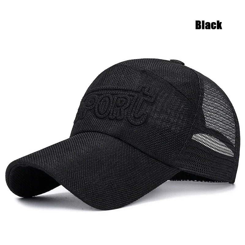 New Fashion Outdoor Sport Baseball Cap Casual Snapback Hats linen mesh fabric embroidery Suitable for spring summer and autumn
