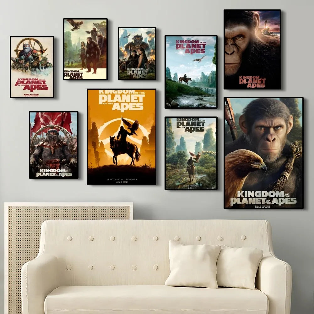 1PC Cool Movie Kingdom Of The Planet Of The Apes Poster Self-adhesive Postera Painting Print Aesthetic Pictures Home Room Decor