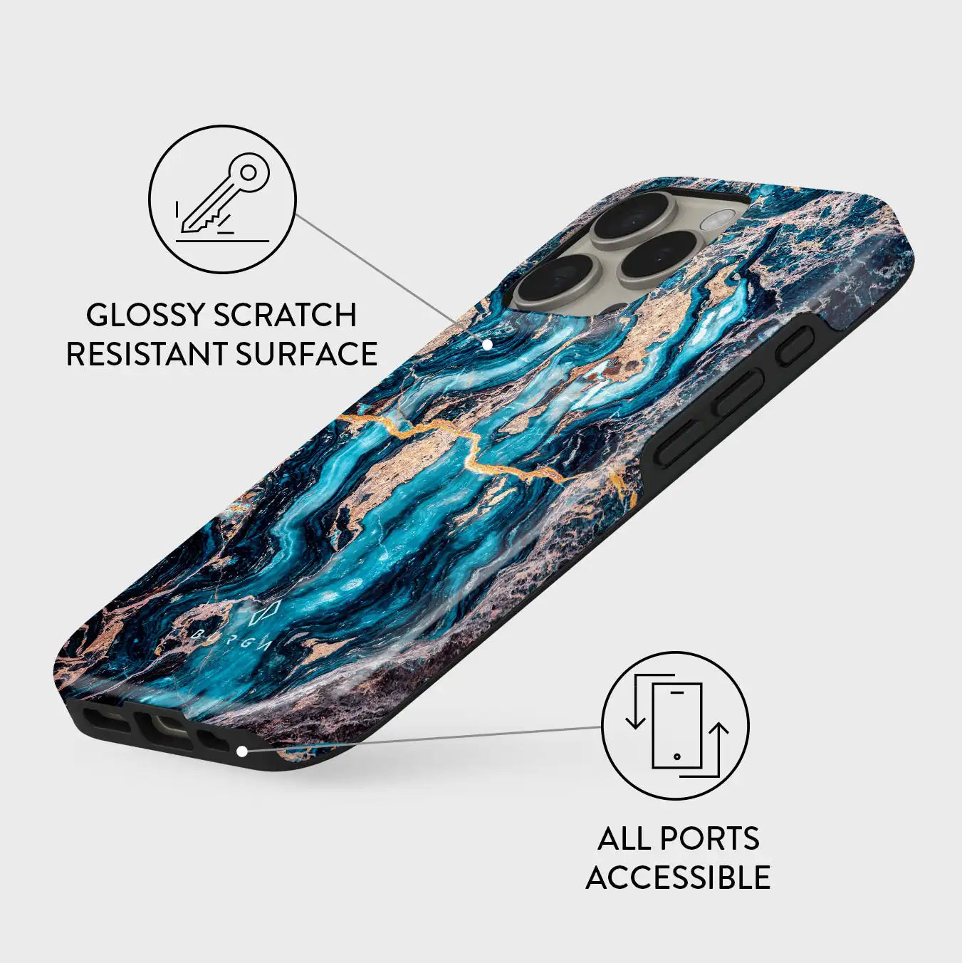 Mystic River - Blue BURGA Phone Case for iPhone 16 15 14 13 12 11 X XS XR XSMAX 7 8 Pro Max Plus Luxury Double-layer Back Cover
