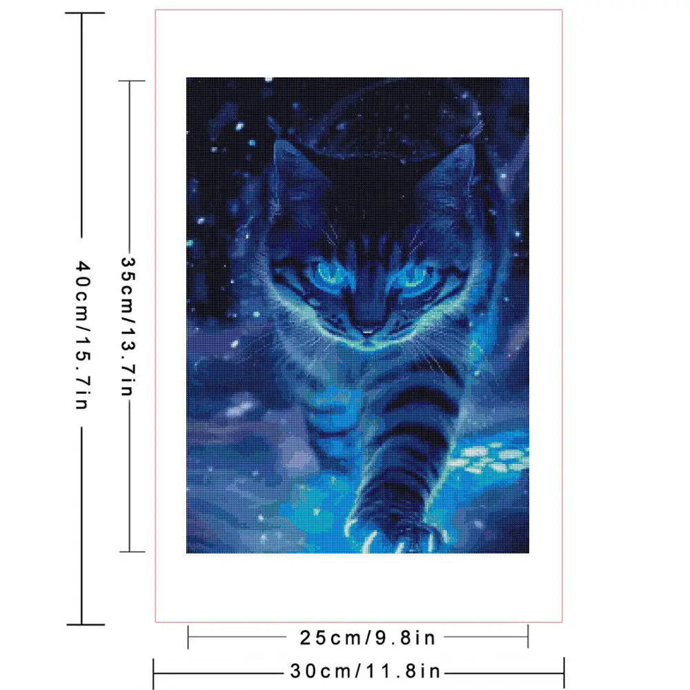 Huacan Diamond Painting Novelties Cat Animal Full Round Diamond Mosaic Picture For Living Room Home Decoration