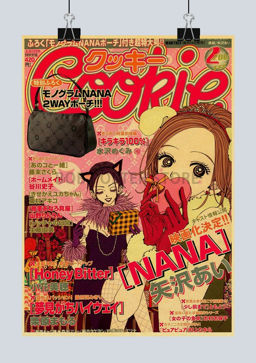 Japan Anime NANA Posters Retro Kraft Paper Sticker Poster 2021 Arrivals Bar Cafe Decor Nostalgia Gift Funny Prints Wall Painting