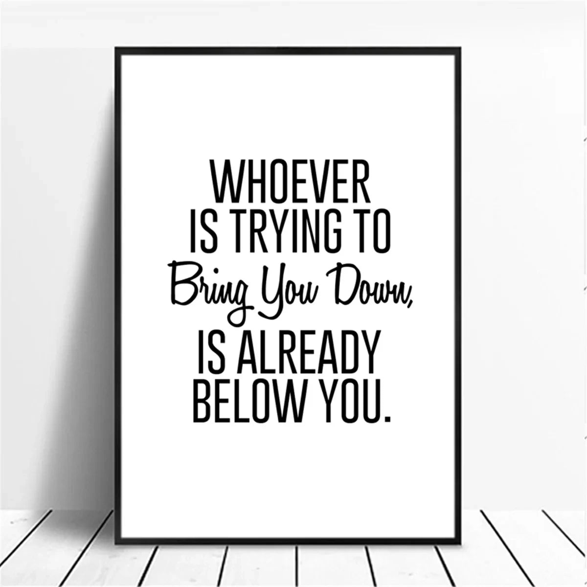 Canvas Painting Positive Energy Phrases Motivational Words Quote Poster Black and White Minimalist Wall Art Pictures Home Decor