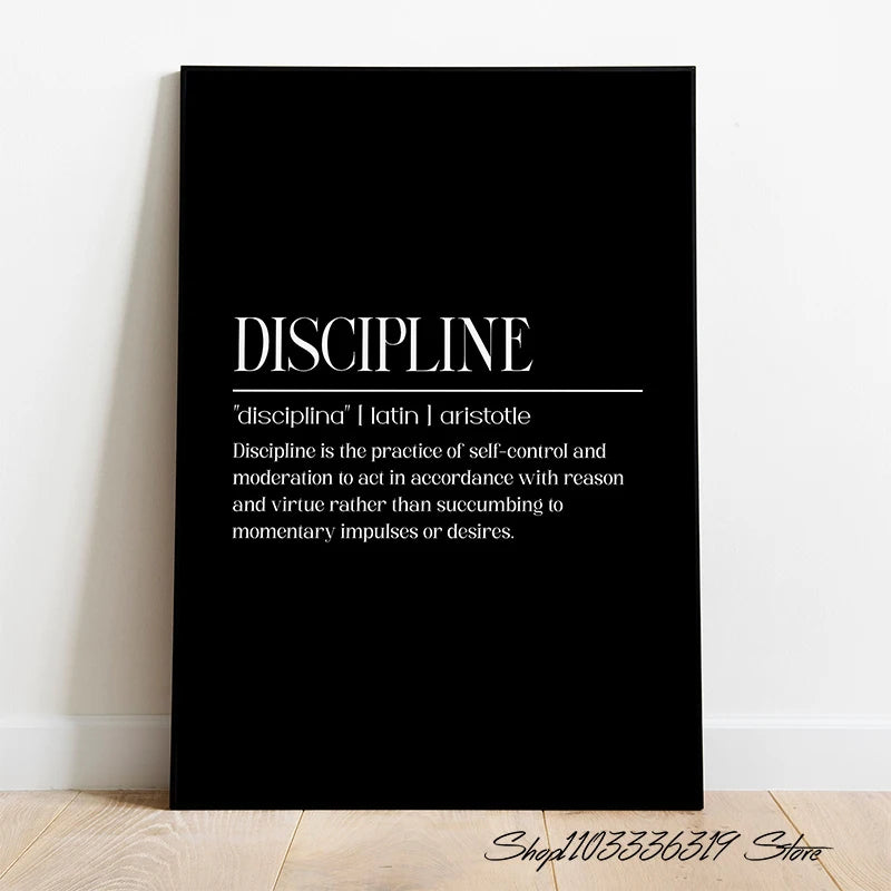 Modern Motivational Quotes Inspirational Discipline Art Poster Canvas Painting Wall Prints Picture for Living Room Home Decor