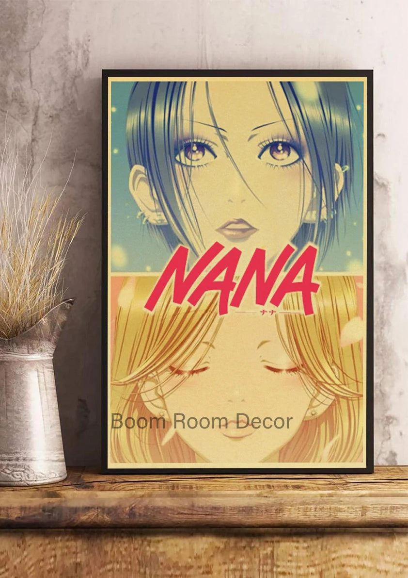 Hot Anime Posters NANA Retro Kraft Paper Sticker Poste 2021 Arrivals Bar Cafe Decor Nostalgia Gift Funny Prints Wall Paintings
