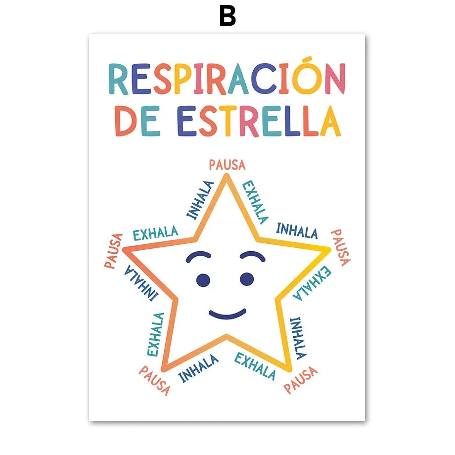 Modern Spanish Calm Corner Canvas Prints Aesthetic Inspirational Education Classroom Wall Art Poster for Home & School Decor