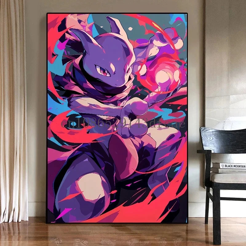 Anime Pokemon Canvas Painting Bulbasaur Charmander Squirtle Poster and Print Watercolor Wall Art Picture Home Decor Kids Gifts