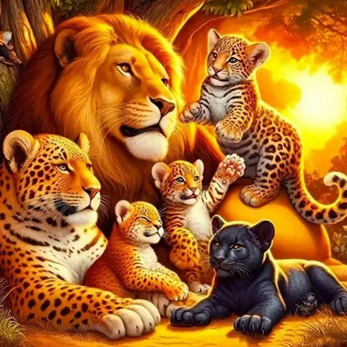 Momoart Lion Diamond Painting Leopard Needlework Mosaic Animal 5D DIY Picture Rhinestones Handmade Gift