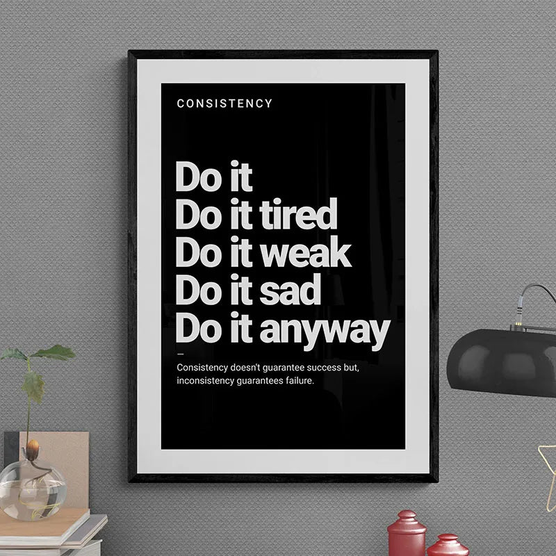 1pc Inspirational Quote Poster Wall Art Motivational Message Unique Gift Idea Poster Minimalistic Home Office Decor