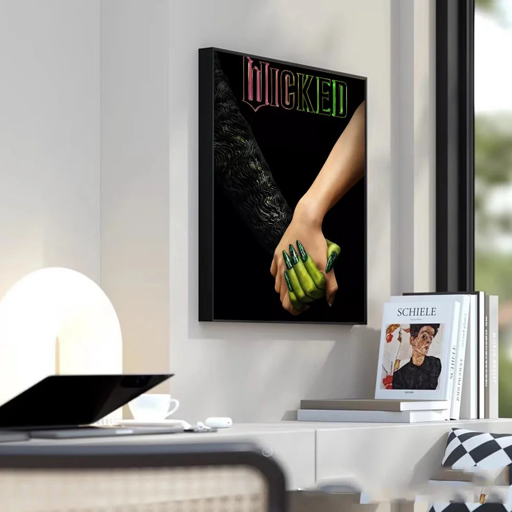 Movie W-Wicked 2024 Poster Poster HD art sticky wall waterproof home living room bedroom bar aesthetic decoration