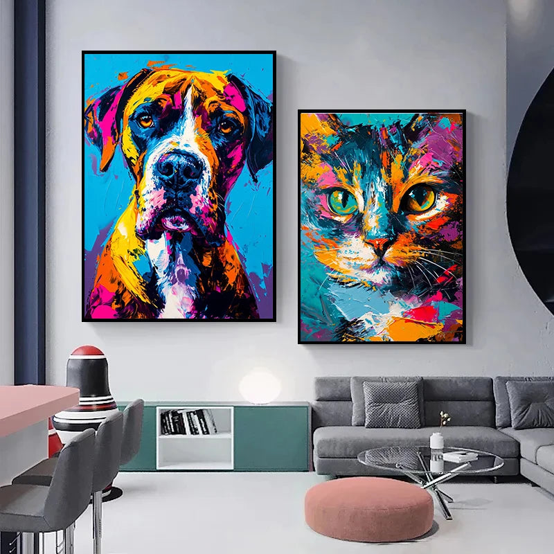Abstract Animals Lion Tiger Wolf Graffiti Art Canvas Painting Colorful Animal Wall Art Poster Prints Pictures Living Room Decor