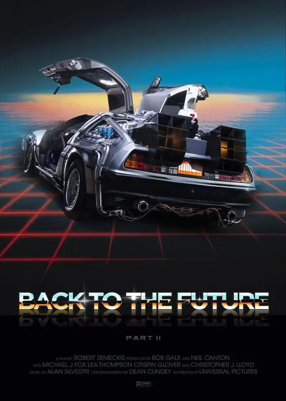 Back To The Future Car Canvas Art Print Retro Movie Wall Decor for Living Room Home Decor Poster