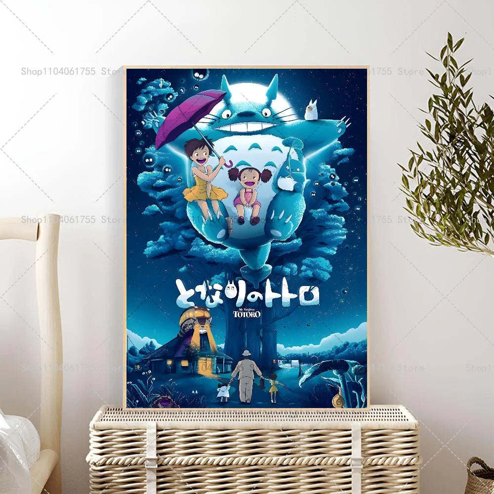 1PC Anime M-My N-Neighbor T-Totor Poster Self-adhesive Art Waterproof Paper Sticker Coffee House Bar Room Wall Decor