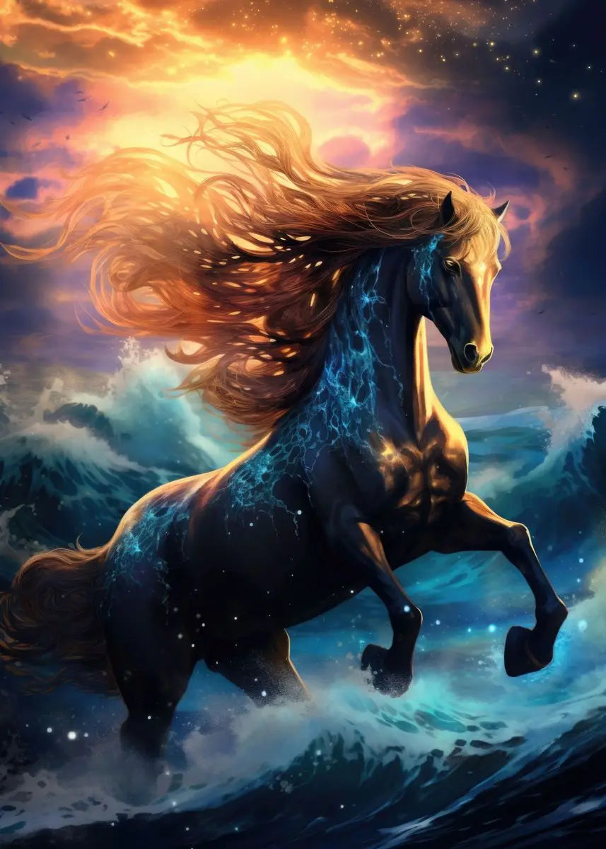 Fantasy Horses Poster Magic Natural Animals Fantasy Prints Canvas Painting Wall Art Pictures Home Living Room Modern Decoration