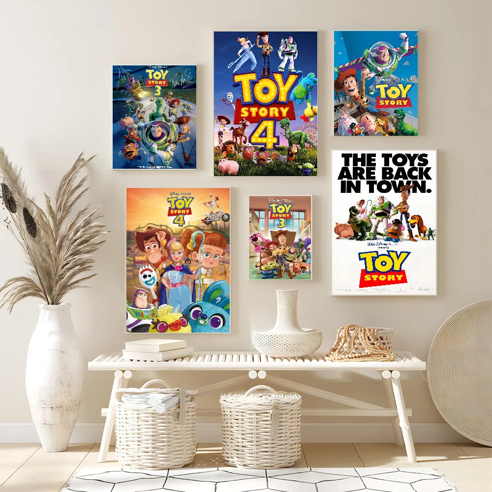 T-Toy S-Story Anime Posters Sticky Waterproof Paper Sticker Coffee House Bar Kawaii Room Decor