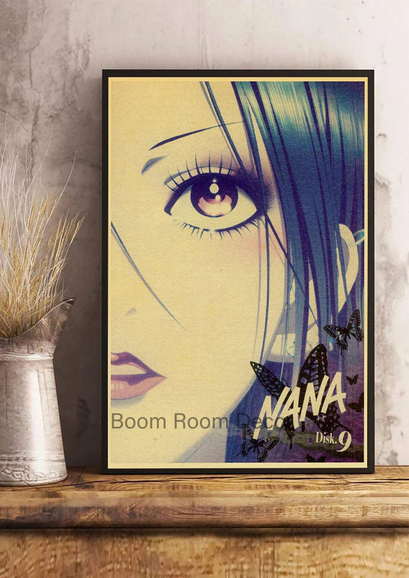 Hot Anime Posters NANA Retro Kraft Paper Sticker Poste 2021 Arrivals Bar Cafe Decor Nostalgia Gift Funny Prints Wall Paintings