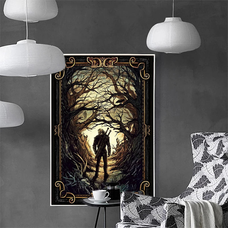 Witch Wolf Swallow G-Gwent Characters Movie Poster Canvas Painting Posters and Prints Wall Pictures For Living Room Home Decor