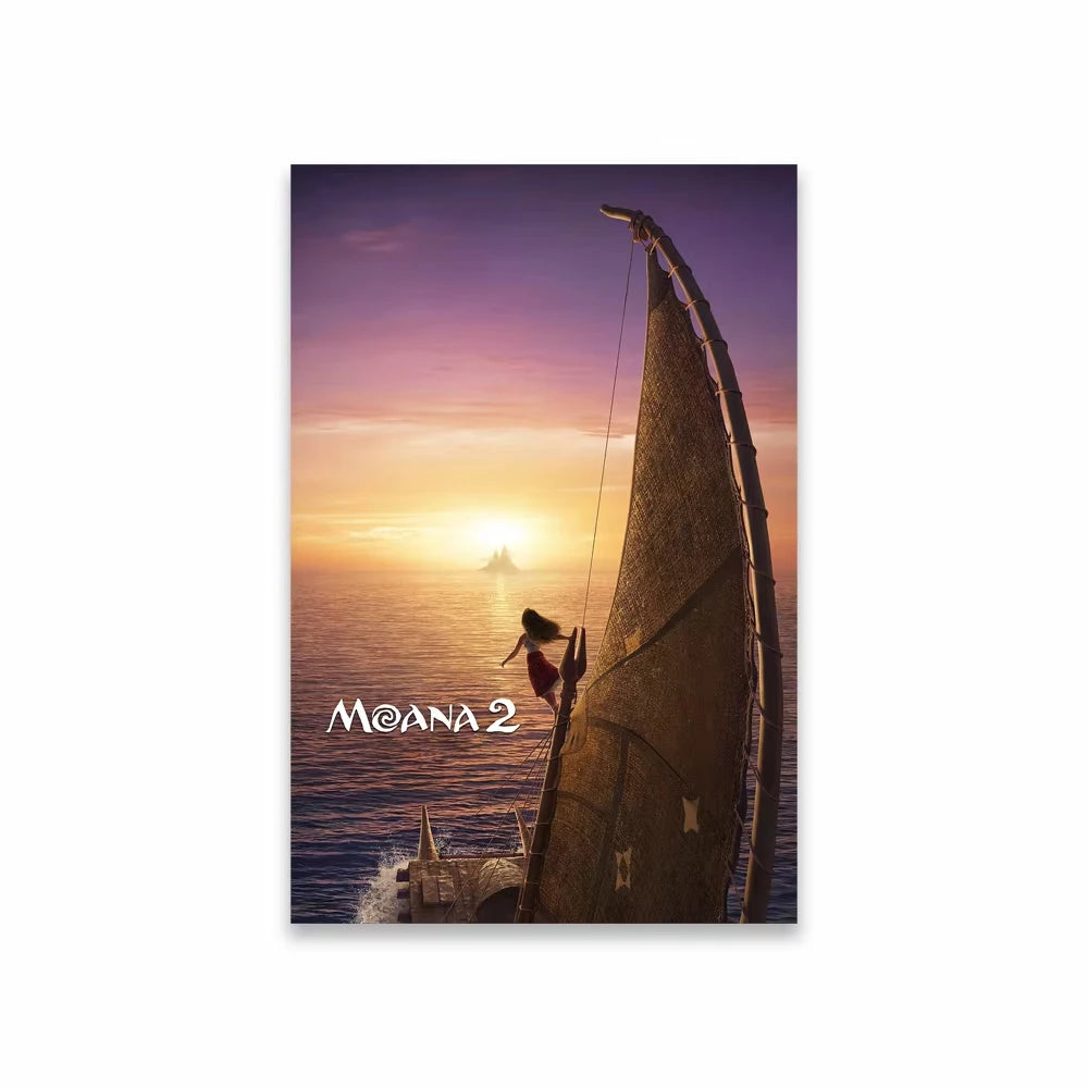 Moana 2 Poster Disney New Movie Posters Motivational Cartoon Prints Moana 2 Art Canvas Painting Kids Living Room Home Decor