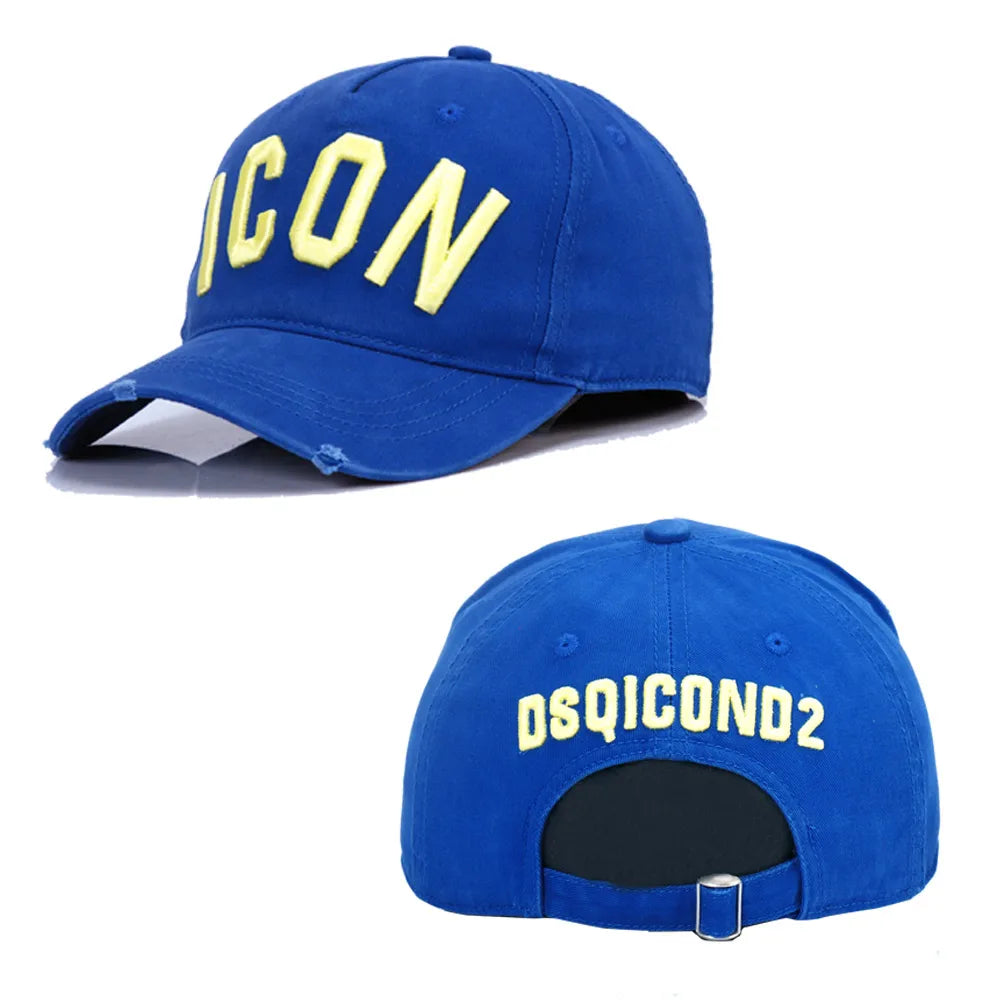 DSQICOND2 Brand 100% Cotton Baseball Caps ICON Letters High Quality Cap Men Women Customer Design Hat Black Cap Dad Hats