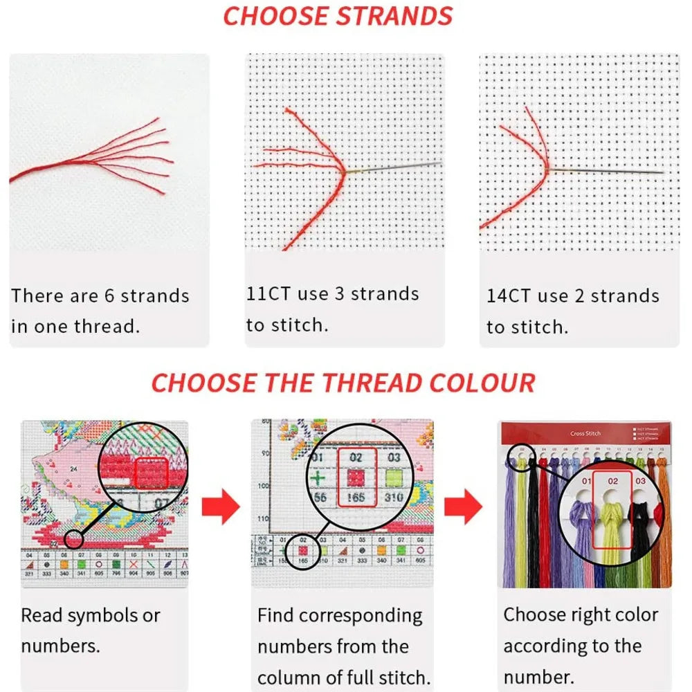 Meian Animal Chicken DIY Cross Stitch 11CT Embroidery Kits Needlework Craft Set Printed Canvas Cotton Thread Home Decoration For