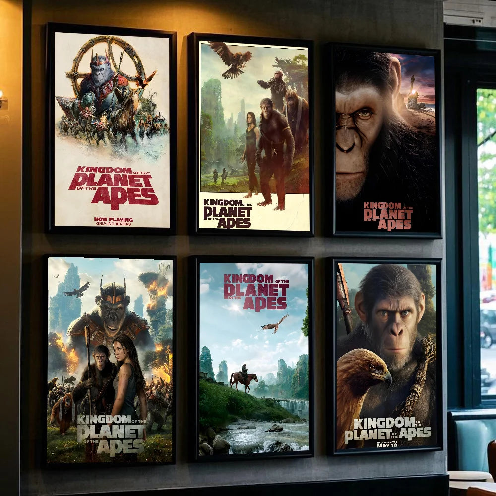 1PC Cool Movie Kingdom Of The Planet Of The Apes Poster Self-adhesive Postera Painting Print Aesthetic Pictures Home Room Decor