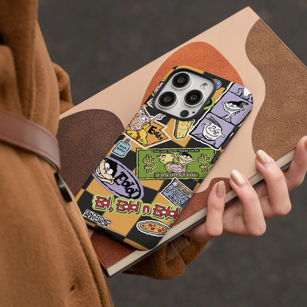 Cartoon E-Eddy Sticker Phone Case Phone Case Film shell For iPhone 16 15 14 13 12 11 Pro Max Plus