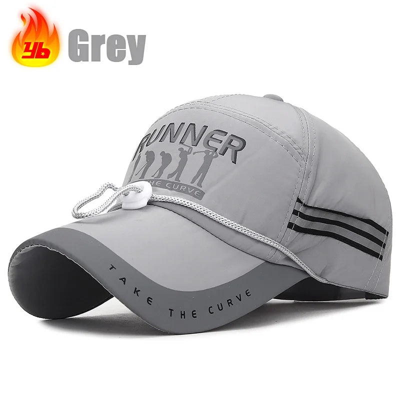 Summer With Windproof Rope Extended Brim Adjustable Cotton Baseball Cap Fishing Hat Trucker Caps Dad Hats