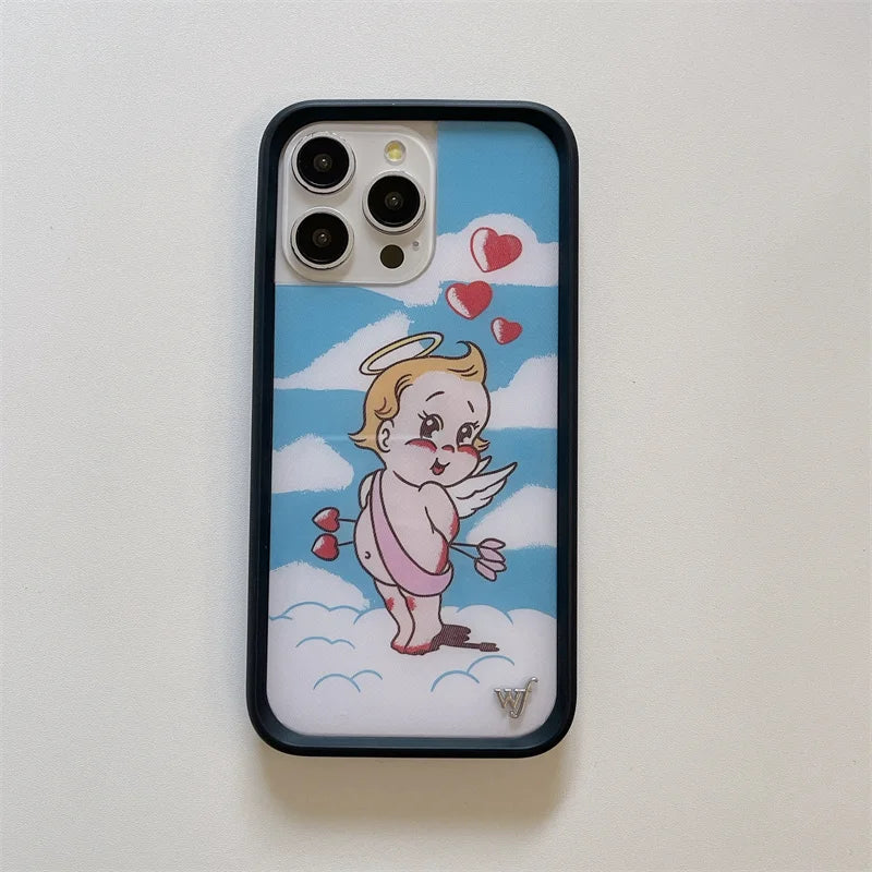 Wildflower 3D Little Angel Devil Phone Case for iPhone 16 15 14 13 12 Pro Max Plus 16pro 15pro WF Fawn Precious Pony Cute Cover