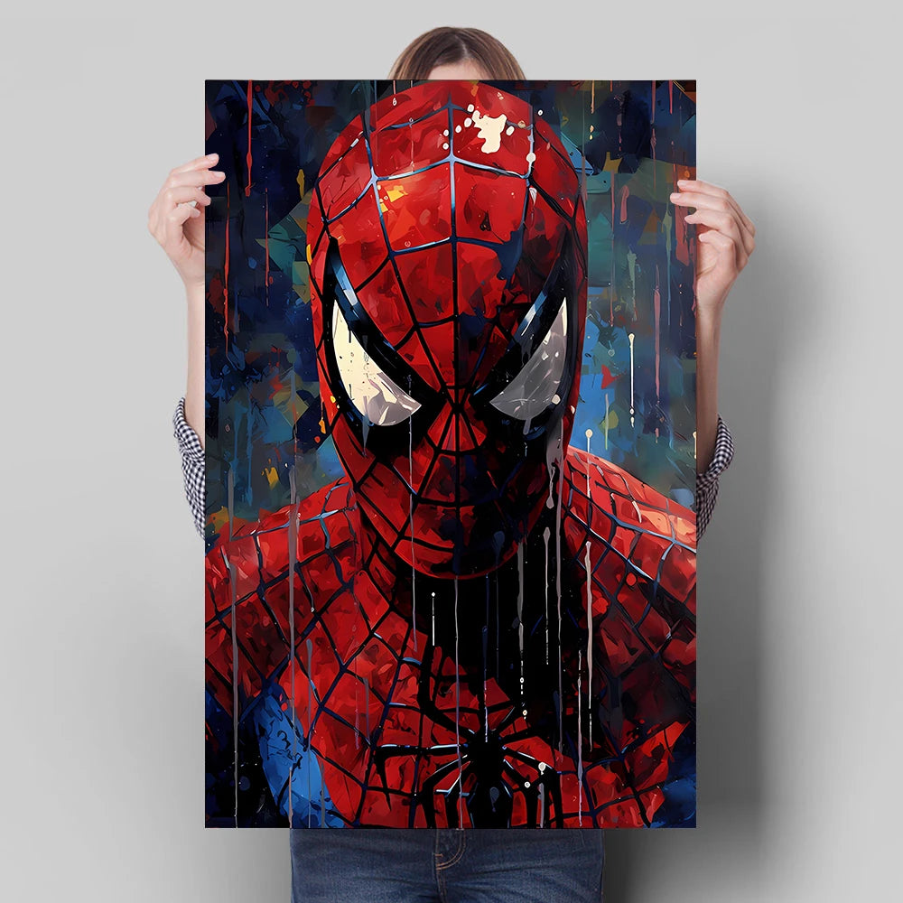 Marvel Movie Canvas Art Poster Anime Super Hero SpiderMan Iron Man Canvas Painting Home Wall Decor Prints and Children's Gifts