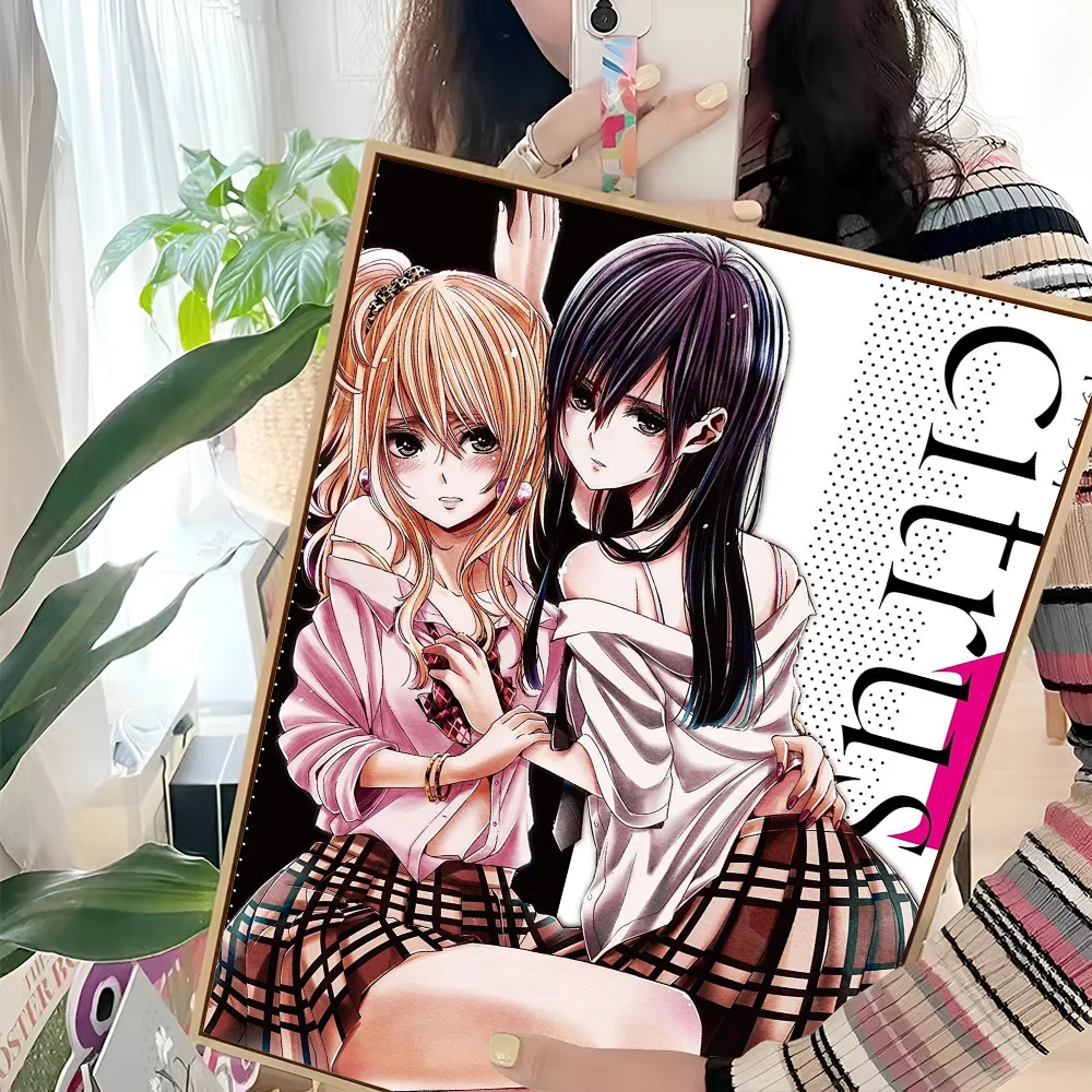 Japanese Anime Citrus Movie Sticky Posters Retro Kraft Paper Sticker DIY Room Bar Art Wall Painting