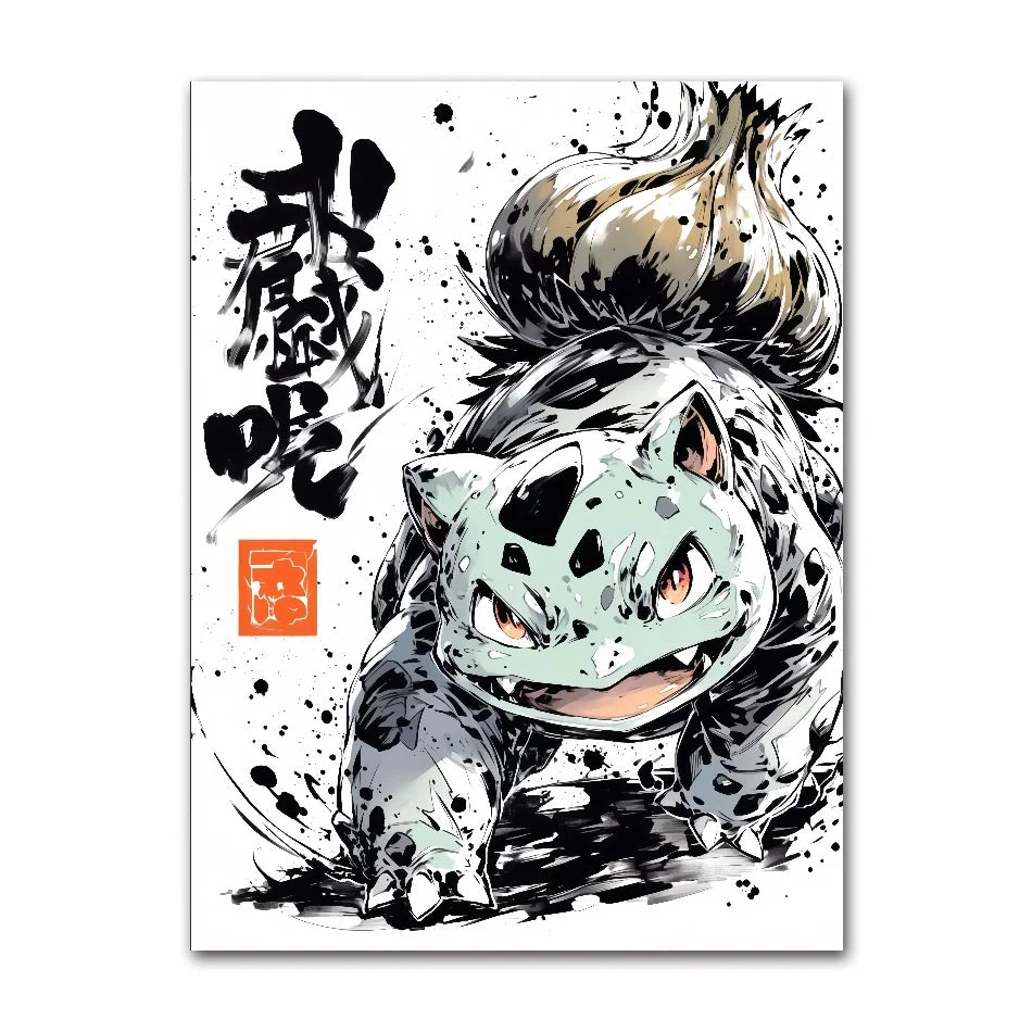 Anime Figures Pokemon Ink Painting Painting Canvas Painting Posters and Prints Wall Art Picture for Living Room Children Gift
