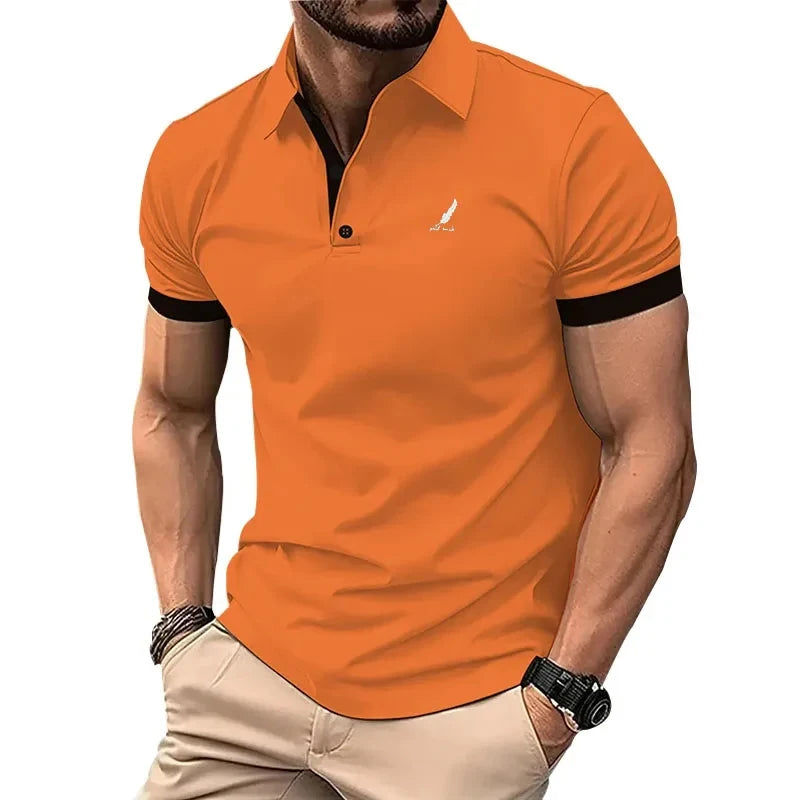New Fashion Men's Polo Shirt Business Casual Turn-down Collar Buttoned Short Sleeve T Shirt Summer Street Quick Dry Men Clothing